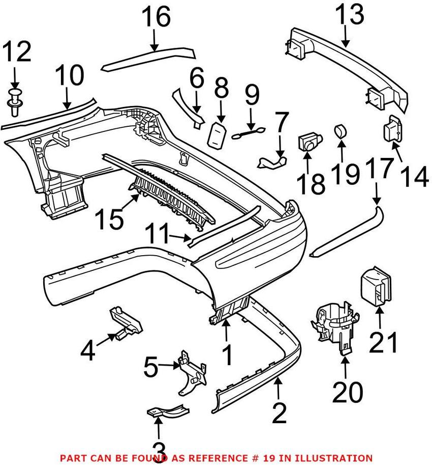 Mercedes Park Assist Sensor Spacer Ring 2215420051